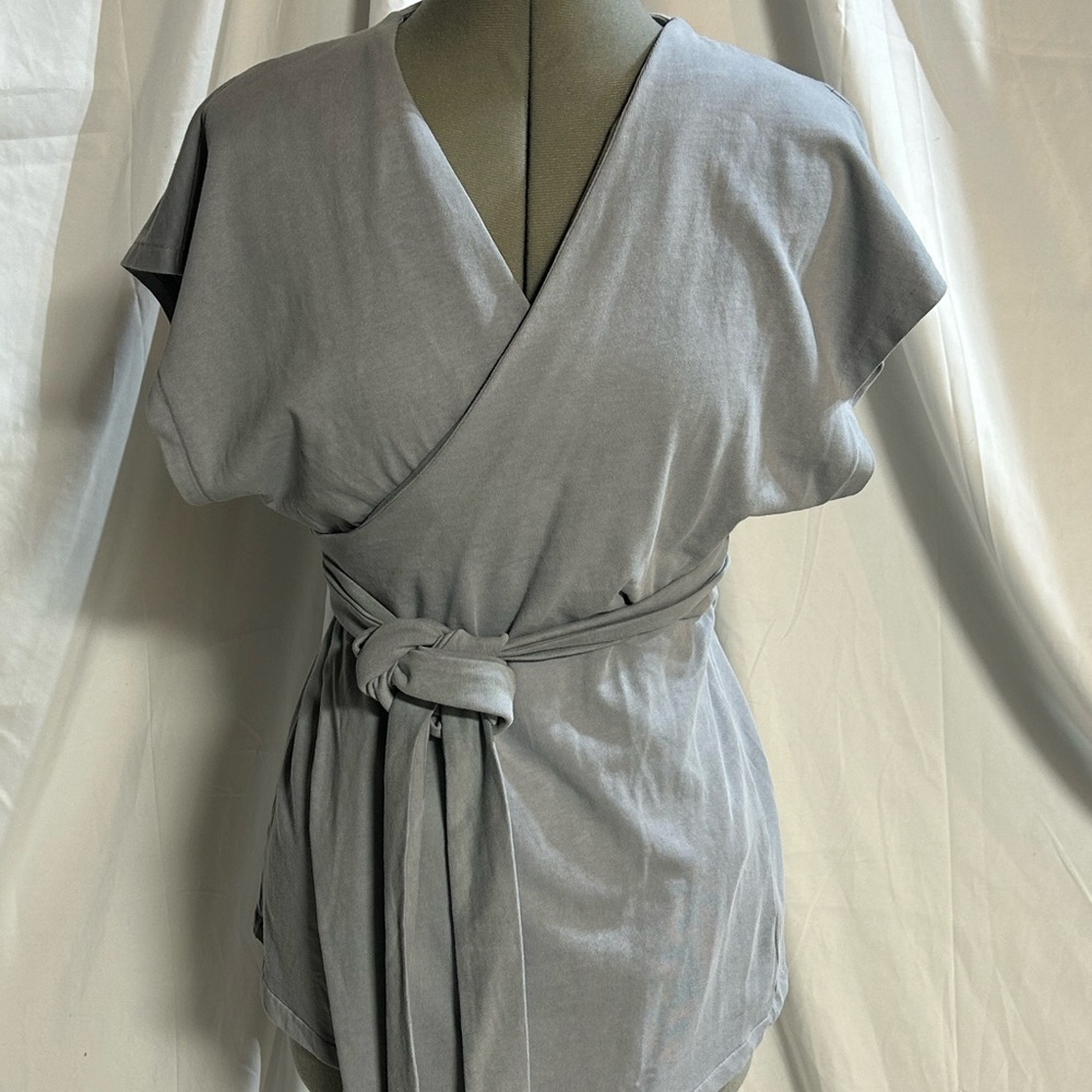 Zara Gray Wrap Top & Short Set